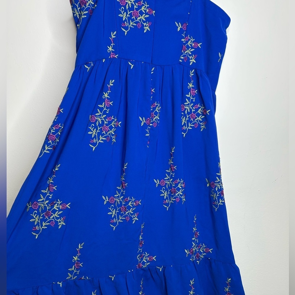 Betsey Johnson Floral Sweetheart-Bustier Tiered Midi Dress size 6 embroidered - Picture 8 of 9